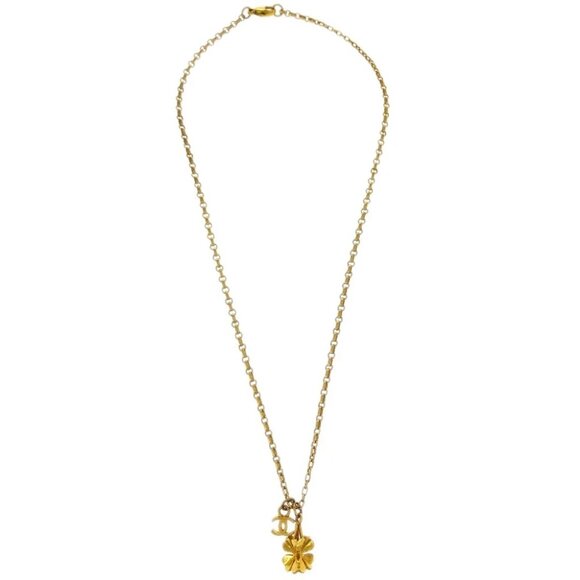 Chanel Clover Pendant Necklace Gold 01A 185896 - Picture 1 of 4